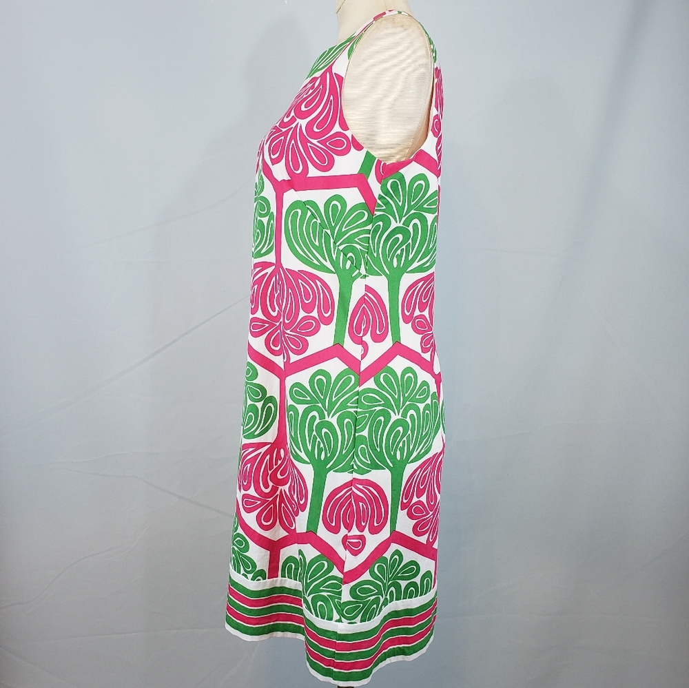 London Times pink and green shift dress size 4 - Picture 2 of 6